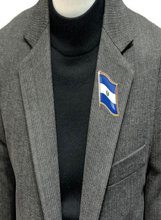 vmcoatdu El Salvador Flag Pin Badge International Travel Brooch Metal Alloy Souvenir Pin for Hat Clothes Backpack (El Salvador) - Image 2